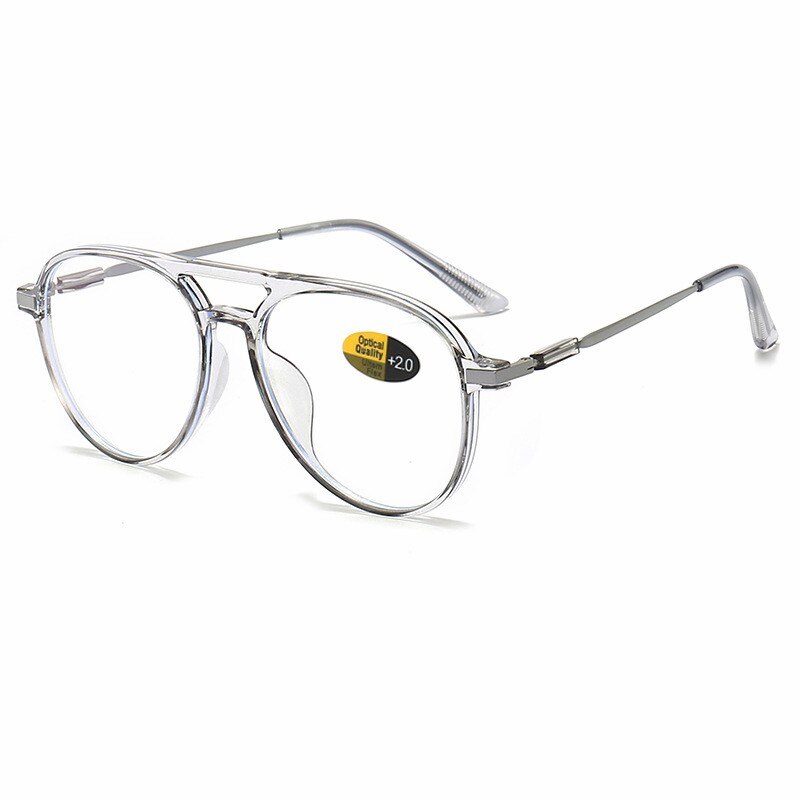 MYT_0516 Transparent Frame Reading Glasses Anti Blue Light Aviation Presbyopic Glasses Polit Eyeglasses Vision Care +1.00~+4.00