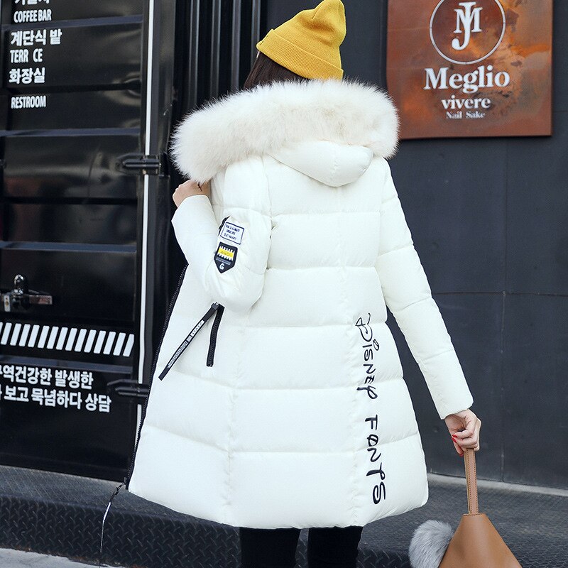 2021 Winter Parka Women&#39;s Long Padded Cotton Casual Fur Hooded Jacket Women&#39;s Thick Warm Parka Women&#39;s Coat Coat