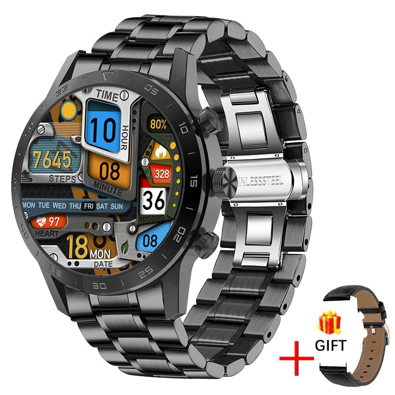 2022 Smartwatch Man AMOLED Full Touch Screen Bluetooth Dial Contacts Sync Heart Rate Healthy Sport Watches Man Smart Watch Men