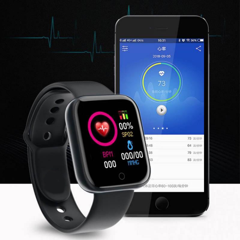 Multifunctional Smart Watch Women Men  Bluetooth Connected Phone Music Fitness Sports Bracelet Sleep Monitor Y68 Smartwatch D20