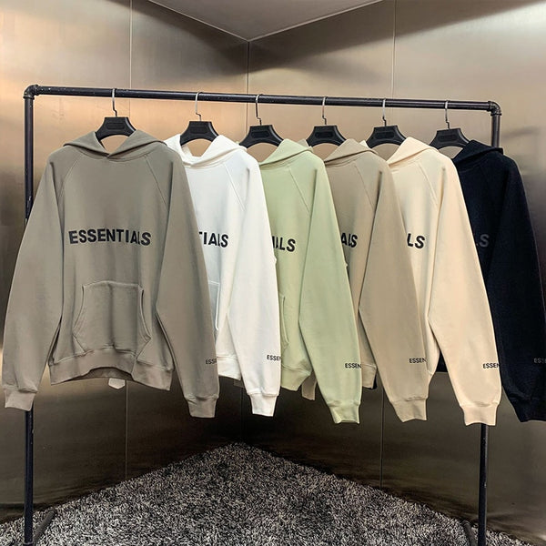 ESSENTIALS Hoodies Men Sweatshirts Reflective Letter Printing Fleece Oversized Hoodie Fashion Hip hop Unisex Essentials Pullover