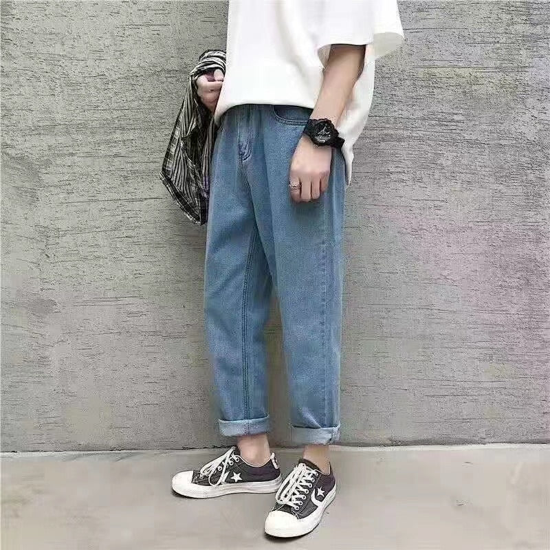 Y2K Retro Embroidered Denim Trousers Men&#39;s High Street Wide Leg Pants Street Loose Casual Jeans Letter Patch Pants Men&#39;s