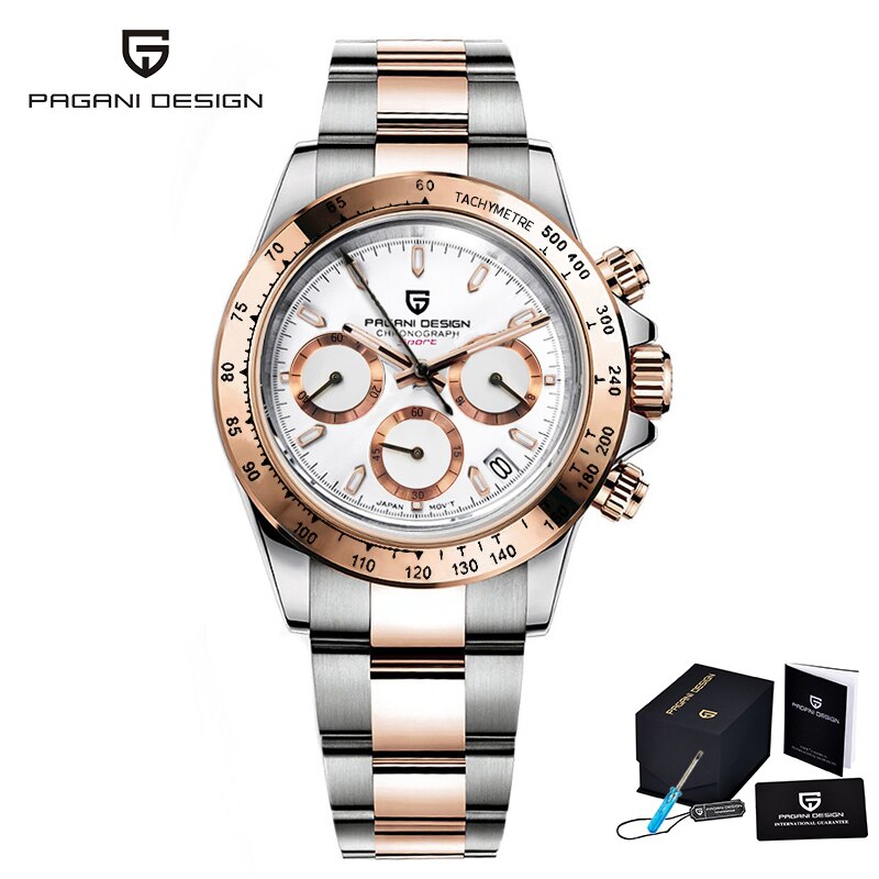 2021 New PAGANI DESIGN  Chronograph Luxury Quartz Wrist Watch For Men Auto Date 100M Waterproof JAPAN VK63 Reloj Hombre