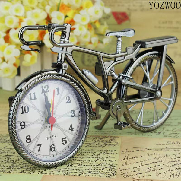 YOZWOO Home Garden New Vintage Arabic Numeral Bicycle Shape Creative Table Alarm Clock Home Decor Room desktop decoration Crafts