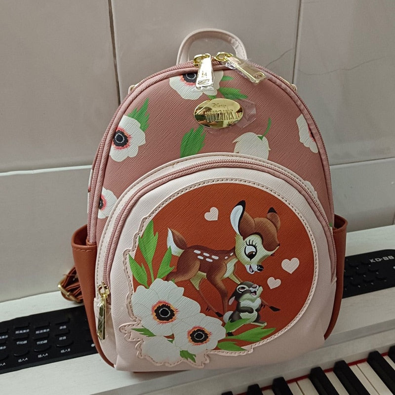 Disney PU Leather Stitch Women Backpack Loki Baby Yoda Lady Bags Toy Story 3 Alien Children Schoolbag Brand Handbag For Girls