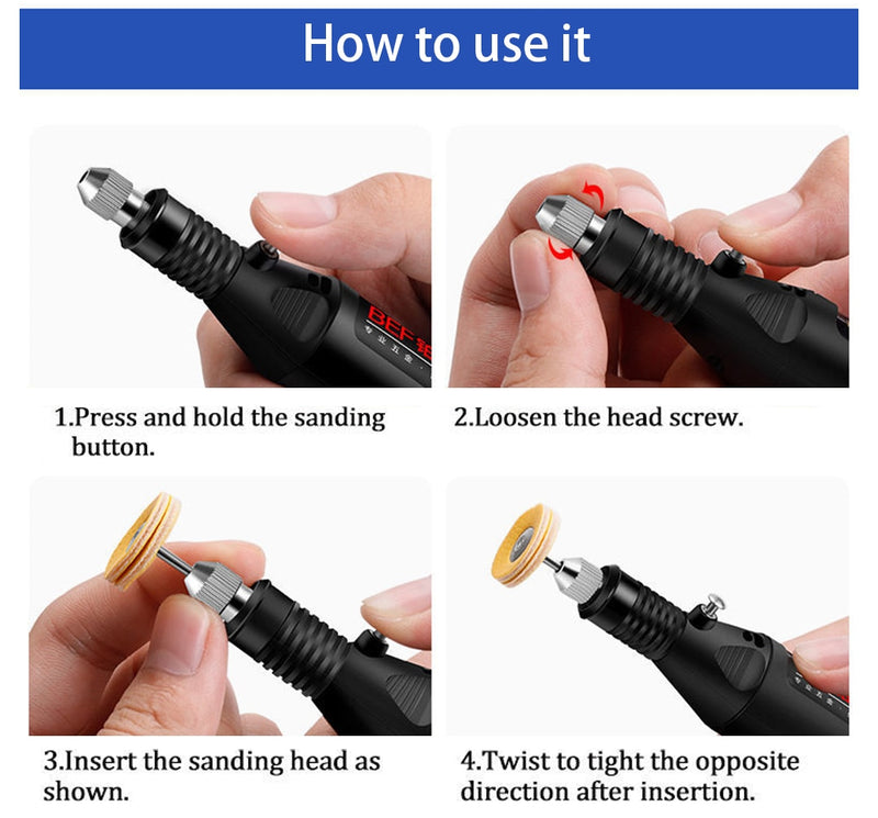 12V Mini  Drill Electric Carving Pen Variable Speed   Drill Rotary Tools Kit Engraver Pen for Grinding Polishing，