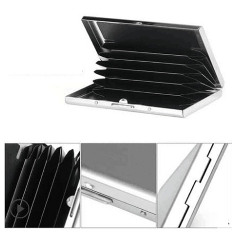 1pc Card Holder Men RFID Blocking Aluminum Metal Slim Wallet Money Bag Anti-scan Credit Card Holder Thin Case Small Male Purses