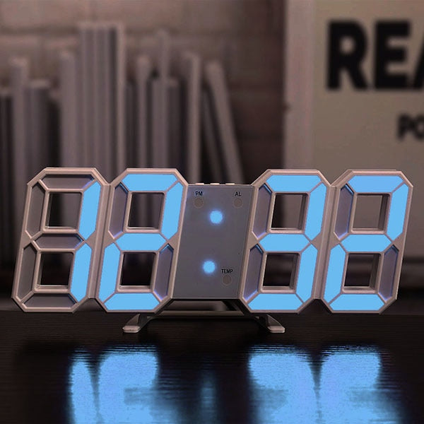 3D LED Digital Clock wall deco Glowing Night Mode Adjustable Electronic Table Clock Wall Clock decoration living room LED Clock