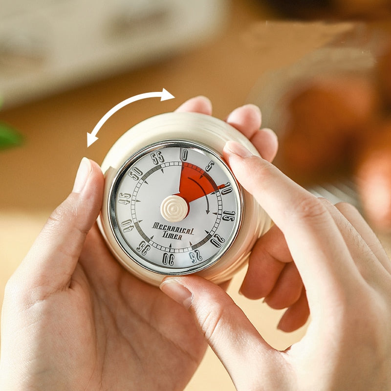 SHIMOYAMA Alarm Kitchen Timer Round Mechanical Countdown Time Reminder Cooking Baking Homework Teaching Timing Clock with Magnet
