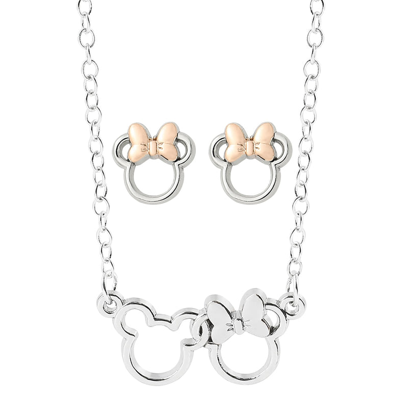 Disney Mickey Mouse Necklace and Earrings Set Simple Mickey Pendant Necklace Fashion Y2k Jewelry for Women Free Shipping