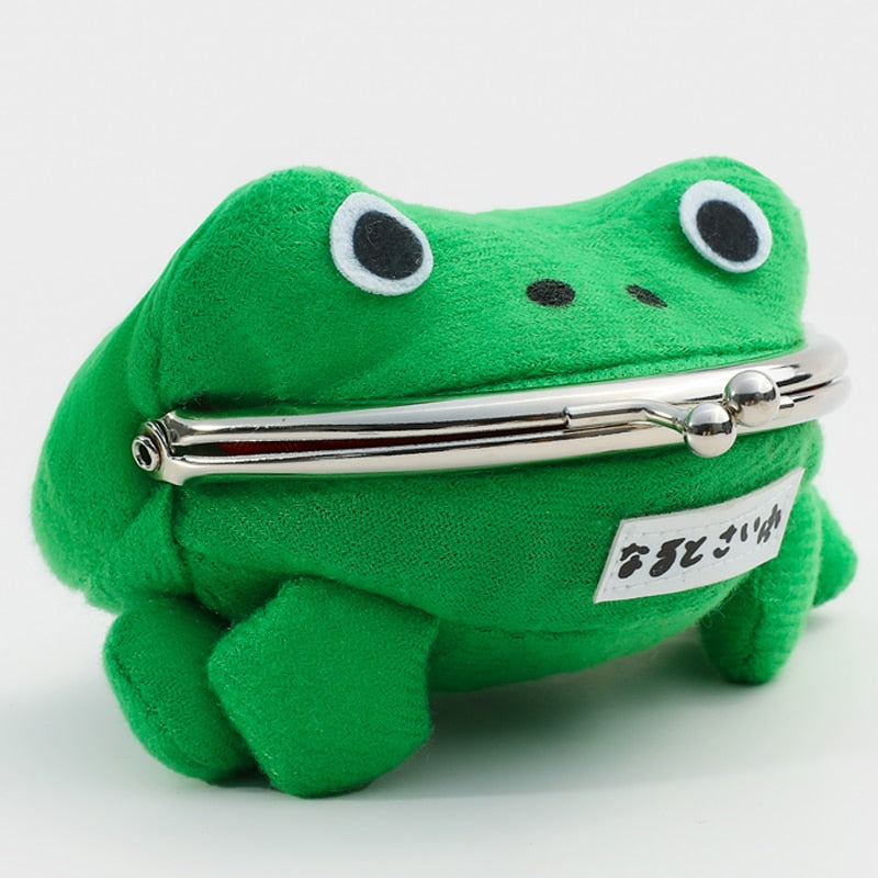 Novelty Adorable Anime Frog Wallet Coin Purse Key Chain Cute Plush Frog Cartoon Cosplay Purse For Women Bag Accessories