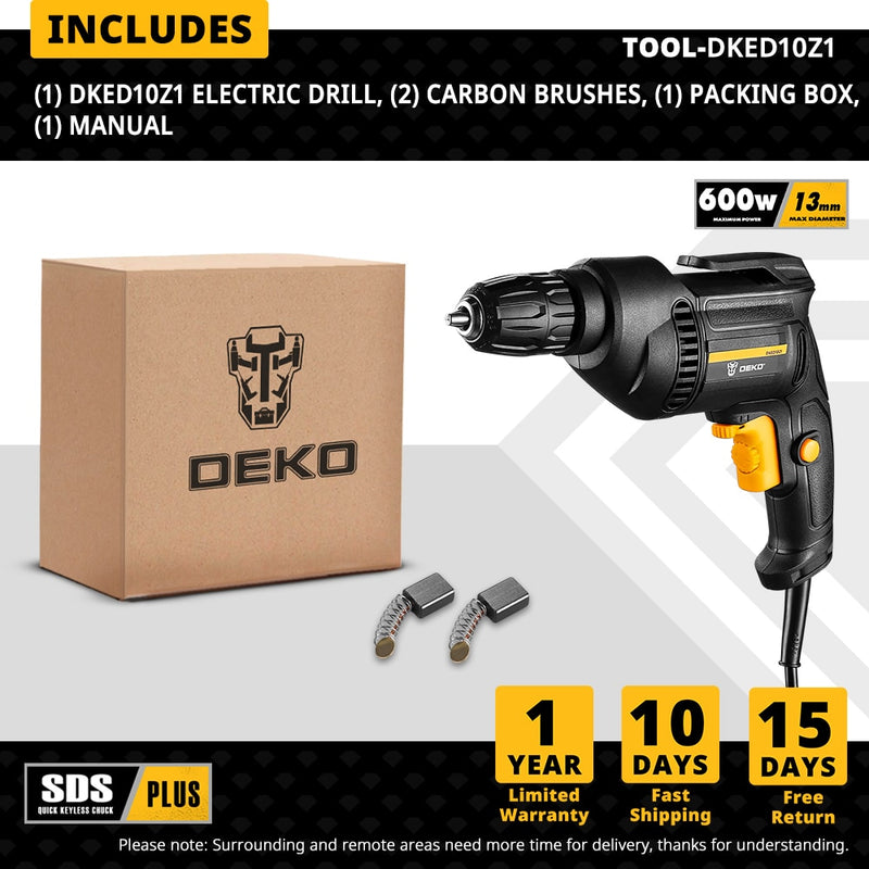 DEKO 220V Electric Screwdriver 2 Functions Electric Rotary Hammer Drill Power Tools Electric Tools(DKIDZ Series)
