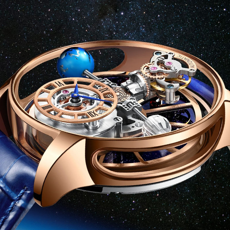 PINDU Celestial Body Series &quot;sky&quot; Quartz Watch Man For Men Waterproof Leather Strap Tourbillon Watch Luxury Business Men Watch