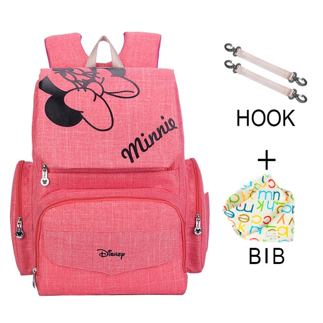 Disney 1Pair Free Hooks Mickey Baby Diaper Bags Bolso Maternal Stroller Bag Nappy Backpack Maternity Bag Maternal Backpack Mommy