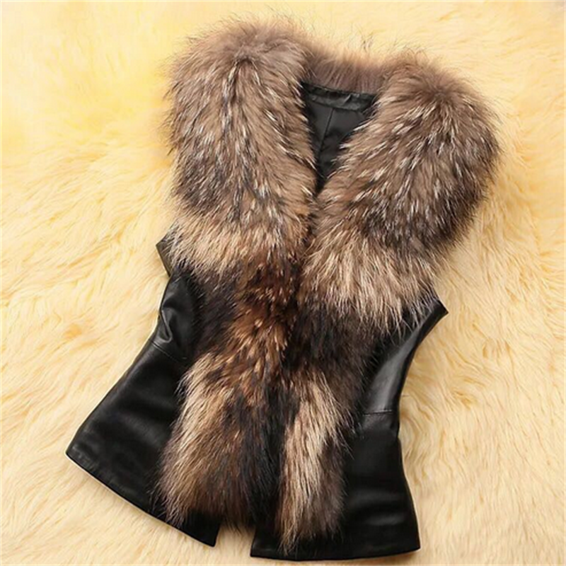 2022 Autumn Winter Women's Faux Fur Coat Jacket Female Slim Fit PU Leather Fur Coats Fluffy Outerwear Jackets