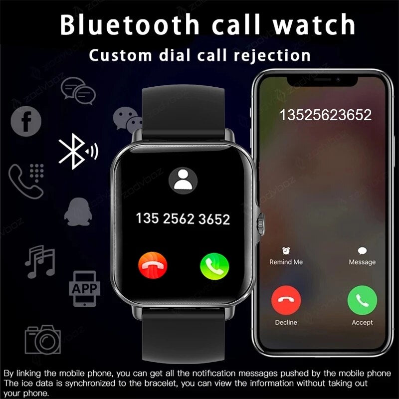 2022 New Bluetooth Answer Call Smart Watch Men Full Touch Dial Call Fitness Tracker IP67 Waterproof Smartwatch men women +Box