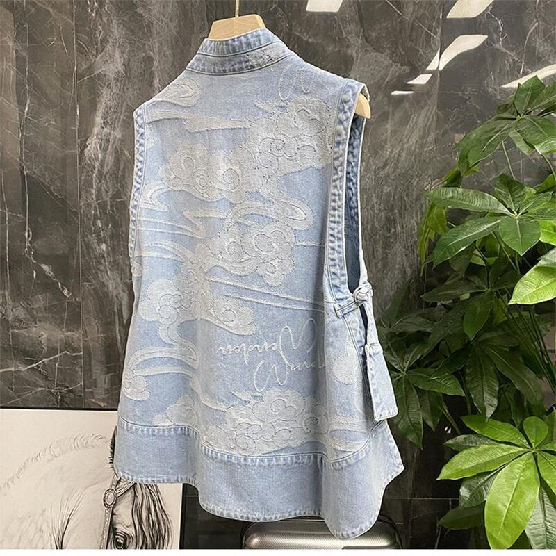 Fashion Denim Vest Women's 2022 Net Infrared Wear Loose Summer Thin Section Outer Wear Vest Vest Jacket tTrendy