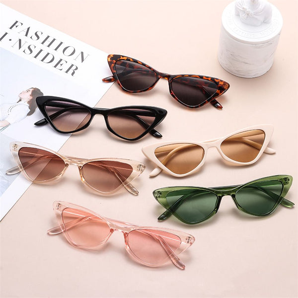 Vintage Cat Eye Sunglasses Small Rectangle Sun Glasses Brand Designer Eyeglasses For Women Shades Female Eyewear UV400 Glasses