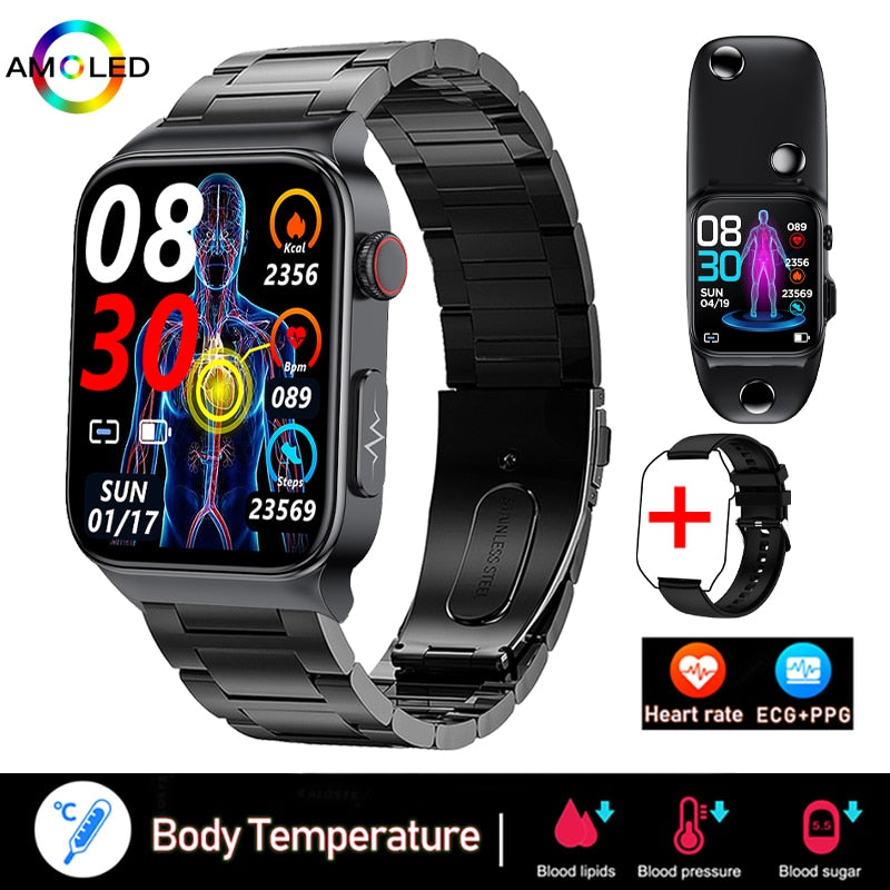 New ECG+PPG Smart Watch Men Laser Treatment Of Hypertension Hyperglycemia Hyperlipidemia Heart Rate Healthy Sport Men Smartwatch