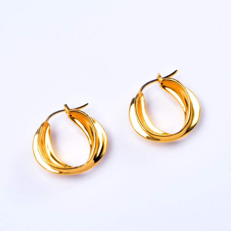 ZHIXI Real 18K Gold Earrings Fine Jewelry Pure Au750 Yellow 4D Luxurious Party Gift  For Women Carambole E593