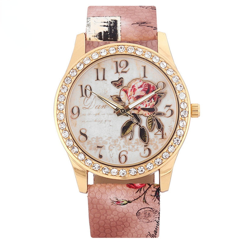 Women Watches Fashion Luxury Crystal Paris Eiffel Tower Watch Diamond Leather Band Ladies Quartz Wristwatch Casual Ladies Watch