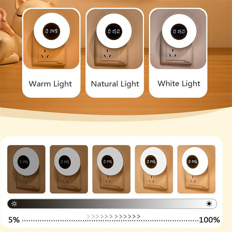 Three Colors 3D Remote Control LED Wall Clock Timing Digital Table Alarm Clock Wall Clock Nightlight For Home Living Room 2#