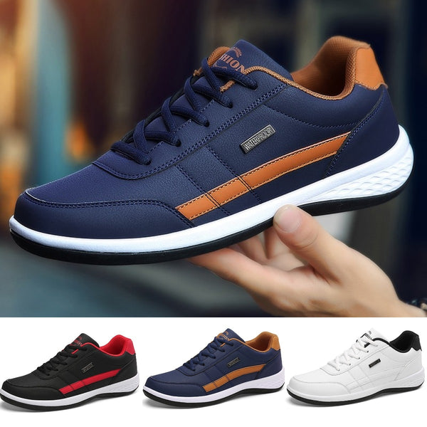 Brand Leather Men Shoes Trend Casual Shoes Breathable Leisure Male Sneakers Non-slip Footwear Sports Shoes Lace-up Trainers Shoe