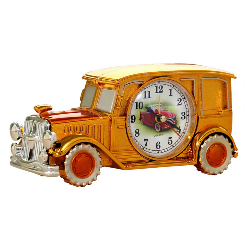 Time Display Simple Operation Classic Car Shape Antique Clock Desktop Ornament for Bedroom