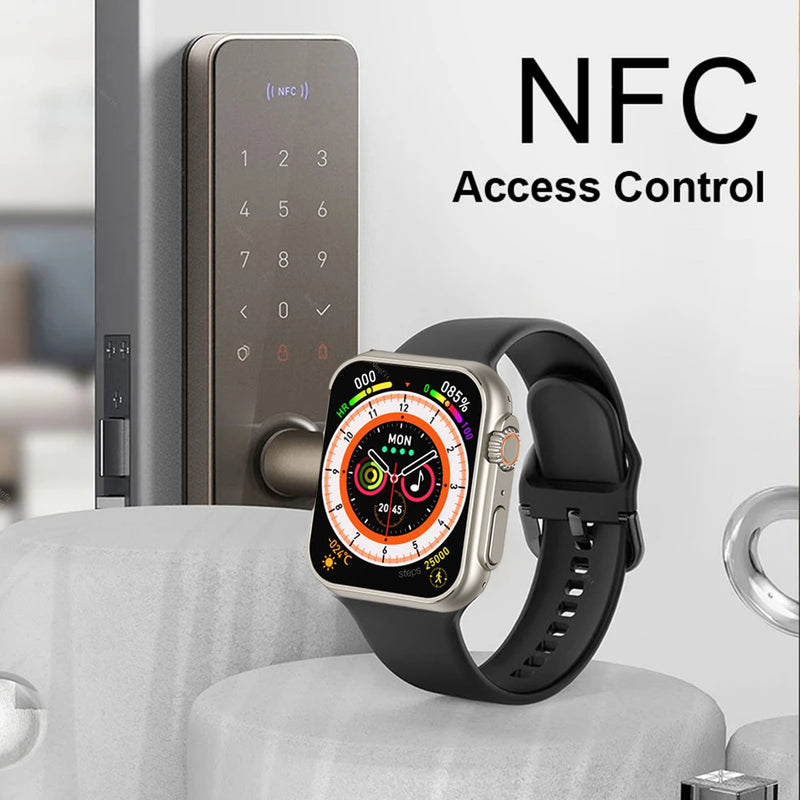 2022 Smart Watch Ultra Series 8 NFC Smartwatch Men Women Bluetooth Call Waterproof Wireless Charging HD Screen for Apple