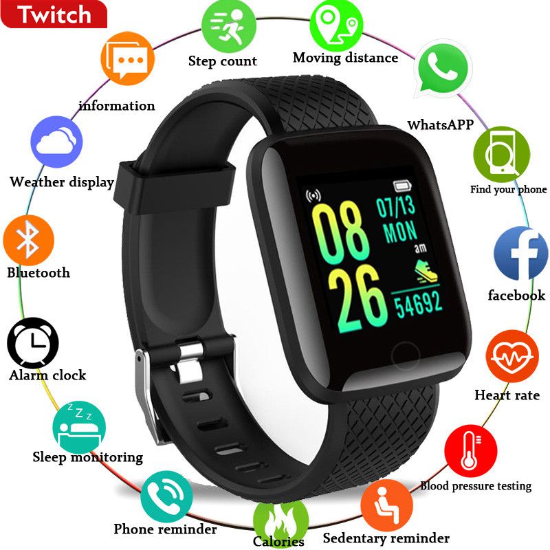 Twitch Smart Watch Men Women For Huawei iPhone Blood Pressure Heart Rate Sleep Monitor Bluetooth Smartwatch Tracker Reminder