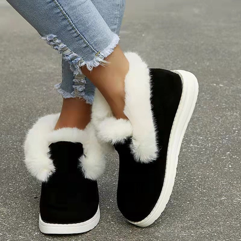 2022 New Women Boots Thickening Plus Velvet Winter Fashion Warm Short Boots Cotton Shoes Women&