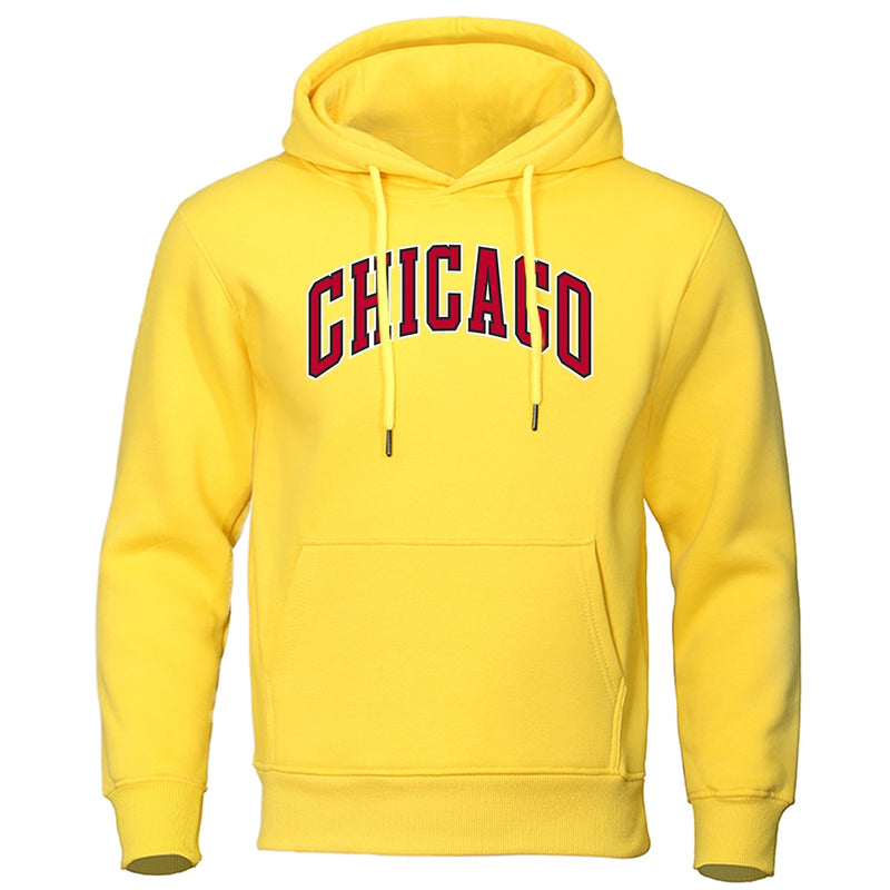 Chicago Basketball Uniform Printed Mens Hoody Fashion Pullover Sweatshirt Casual Pocket Warm Hoodies Loose Oversized Man Clothes
