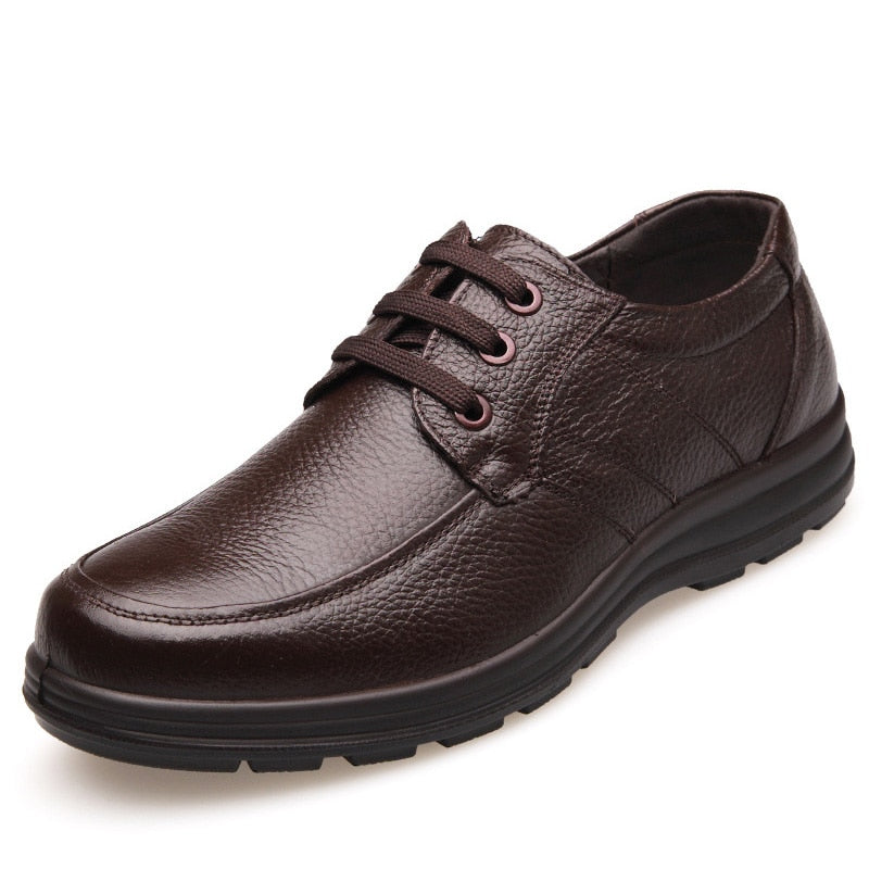 New High Quality Genuine Leather Shoes Men Flats Fashion Men&