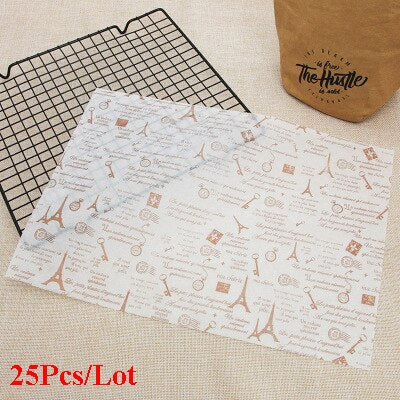 Parchment Paper Grease Resistant Basket Liner Oilpaper, Bread Sandwich Burger Fries Wrappers - White / Brown, Baking Tools