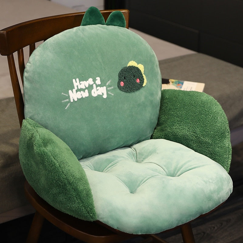 Chair One-piece Cushion Office Sedentary Butt Mat Student Seat Back Cushions Waist Support Chair Backrest Mat Home Decoration