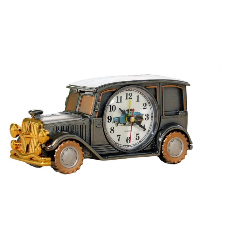 Time Display Simple Operation Classic Car Shape Antique Clock Desktop Ornament for Bedroom