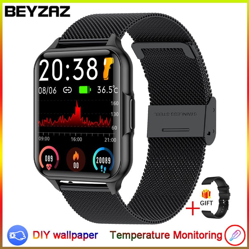 2022 New Body Temperature Smart Watch Men Blood Oxygen Monitoring Sports Fitness Watch Men's Custom Dial Smart Watch for Xiaomi