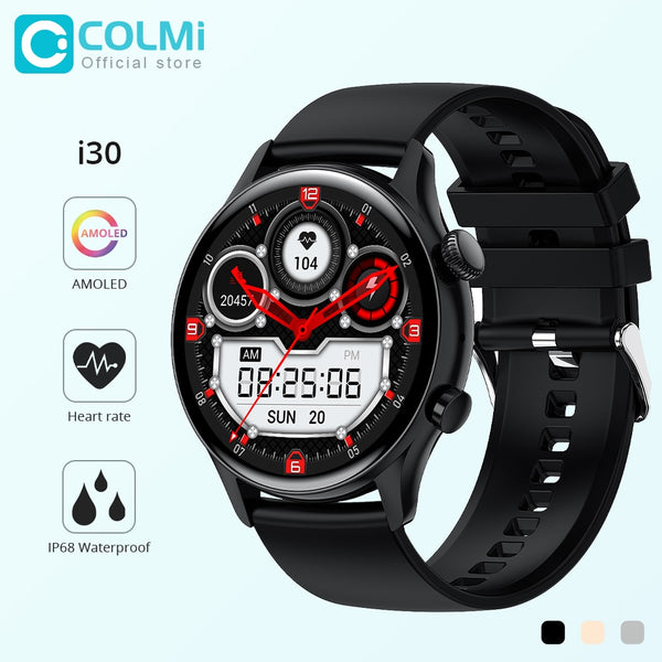 COLMI i30 Flagship Smartwatch Men 1.36 inch AMOLED 390*390 Screen Support Always On Display Smart Watch IP68 Waterproof