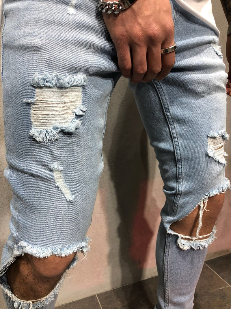 Jeans For Men Fashion Skinny Ripped Denim Trousers Biker High Quality Male Slim Casual Men&