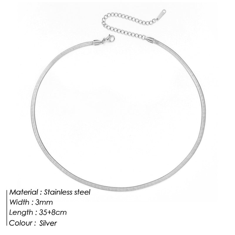 Chains Necklace for Women Stainless Steel Link Woman&