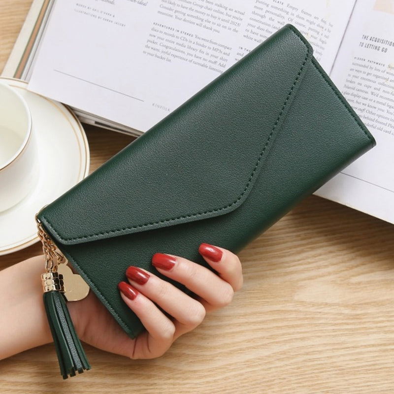 Luxury Designer Women Wallets 2021 Trendy Heart-shaped Long Clutch Bag Pendant Wallet Multifunctional Lychee Pattern Coin Purse