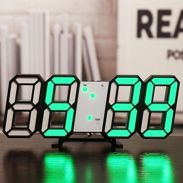 3D LED Digital Clock wall deco Glowing Night Mode Adjustable Electronic Table Clock Wall Clock decoration living room LED Clock