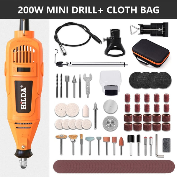 HILDA Electric Mini Drill Grinder Engraving Pen Mini Drill Electric Rotary Tool Grinding Machine Accessories