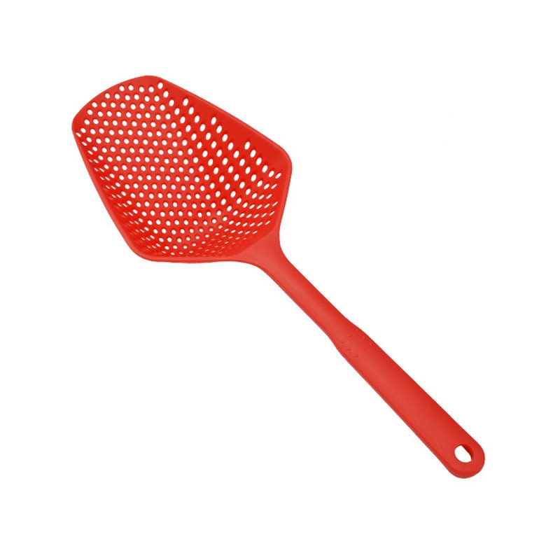 Long Handle Kitchen Gadgets Strainer Solid Color Cooking Colander Kitchen Scoop Plastic Tableware Colande Kitchen Accessories