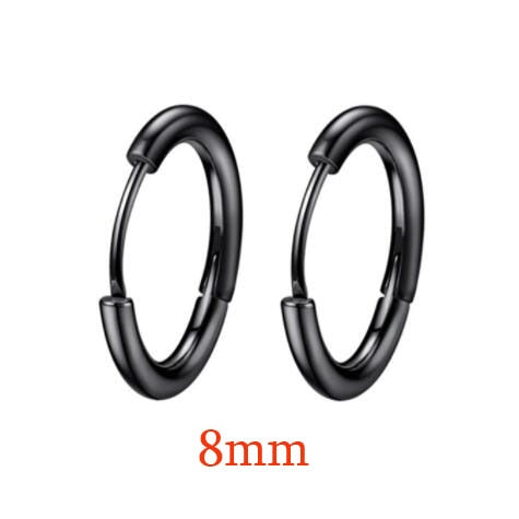 Stainless Steel 1 Pair Minimalist Huggie Hoop Earrings For Women Gold Color Tiny Round Circle 6/8/10mm Punk Unisex Rock Earring