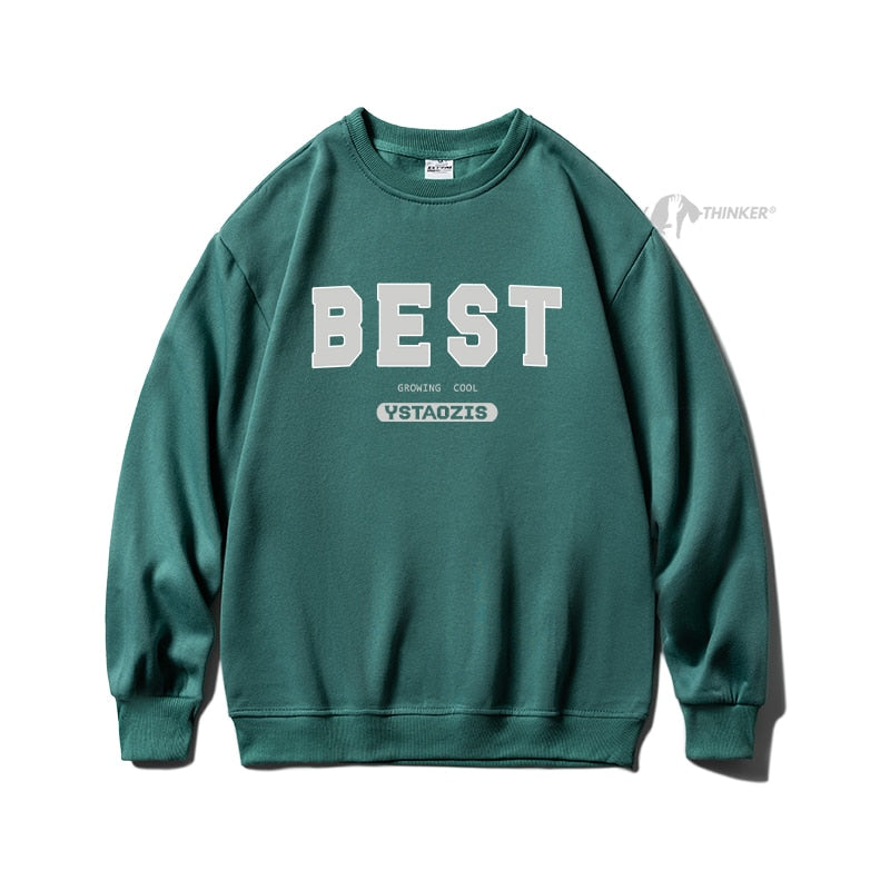 Privathinker Spring Autumn Letter Hoodies For Men Oversized Sweatshirts Korean Man Clothing Casual Unisex Pullovers Thick 3XL