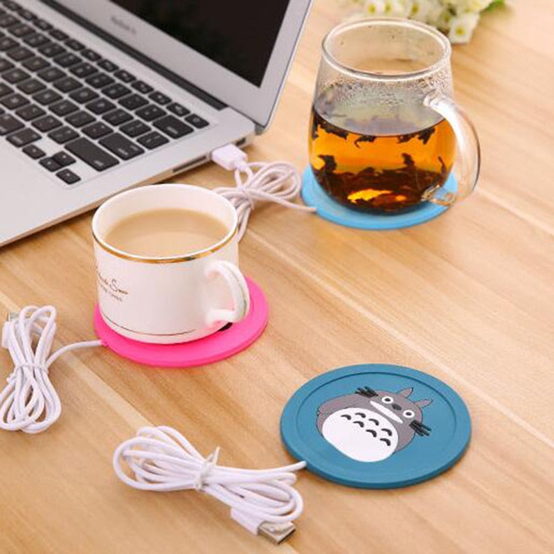 HOT 5V USB Warmer Gadget Cartoon Silicone thin Cup-Pad Coffee Tea Drink usb Heater Tray Mug Pad nice Gift Hot Drink Beverage Cup
