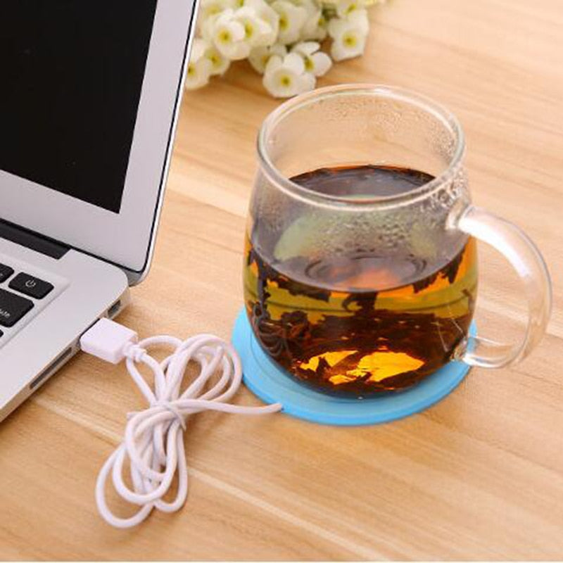 HOT 5V USB Warmer Gadget Cartoon Silicone thin Cup-Pad Coffee Tea Drink usb Heater Tray Mug Pad nice Gift Hot Drink Beverage Cup