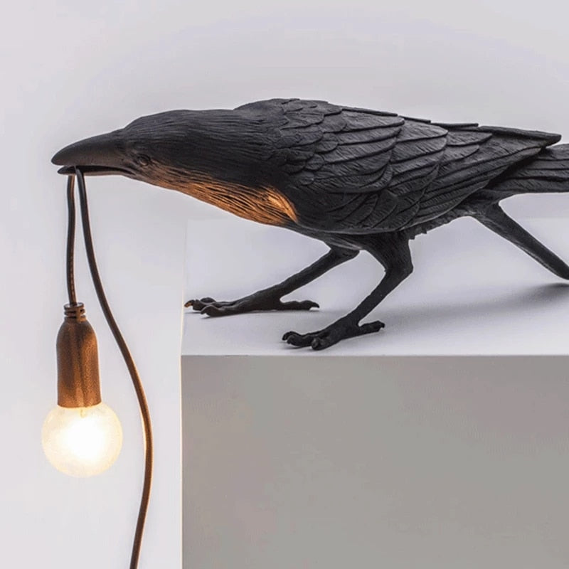 Resin Lucky Bird Crow Wall Lamp Table Lamp Night Light Bedroom Bedside Living Room Wall Lamp Home Decoration