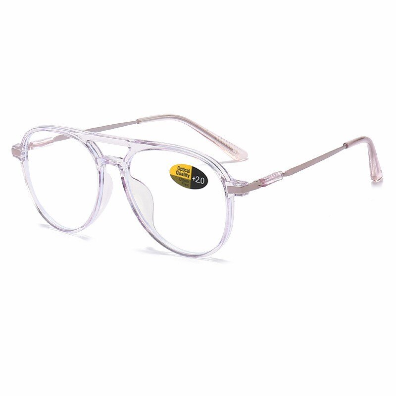 MYT_0516 Transparent Frame Reading Glasses Anti Blue Light Aviation Presbyopic Glasses Polit Eyeglasses Vision Care +1.00~+4.00